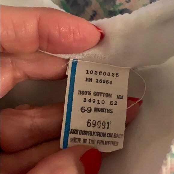 Vtg  floral corduroy footie onesie romper - Picture 6 of 8